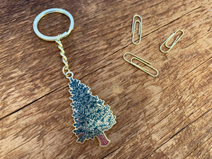 Pine Tree Enamel Keychain