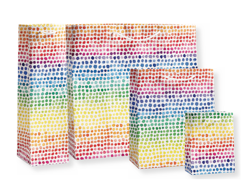 Rainbow Dot Gift Bag, 3 Sizes