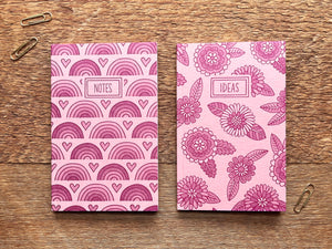 Rainbows & Retro Flora Pocket Notebook Set