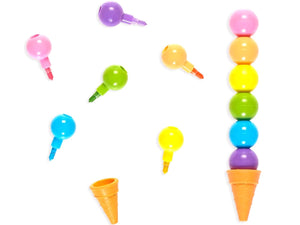 Rainbow Scoops Vanilla Scented Stacking Erasable Crayons