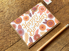 Retro Floral Birthday Greeting Card