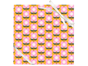 Retro Flowers, Wrapping Sheet Set of 2