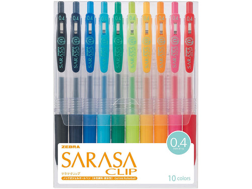 Sarasa Clip 0.4MM, 10-Color Pen Set