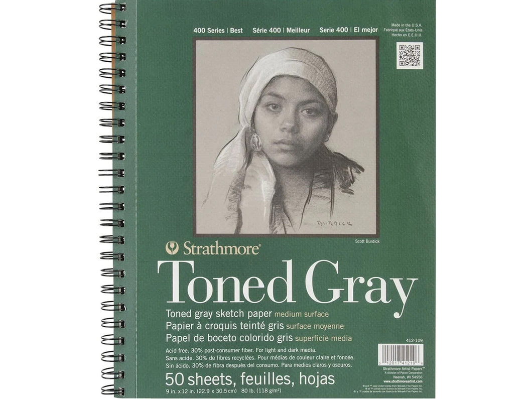 Toned Gray Sketch Pad, 400 Series, 2 Sizes