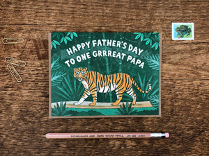 Grrreat Papa Tiger Greeting Card