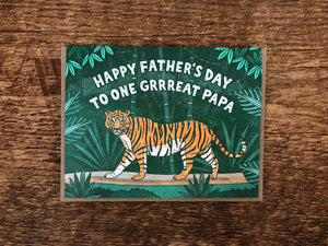Grrreat Papa Tiger Greeting Card