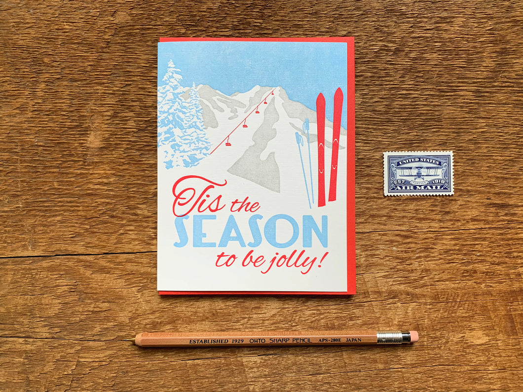 Tis the Season Skis Greeting Card
