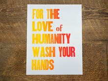 Wash Your Hands Letterpress Poster
