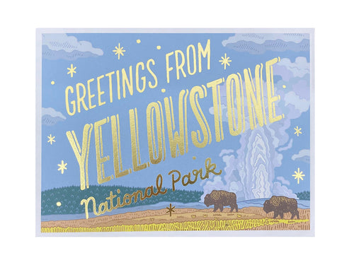 Yellowstone National Park Foil Postcard
