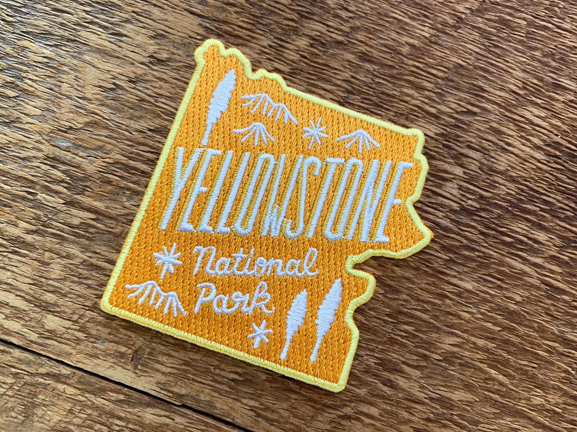 Yellowstone National Park Embroidered Patch – Iron-On Applique, Bear Souvenir – Blue Heron Designs, USA Made